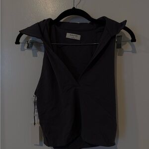 Babaton Dark Gray Sleeveless Blouse